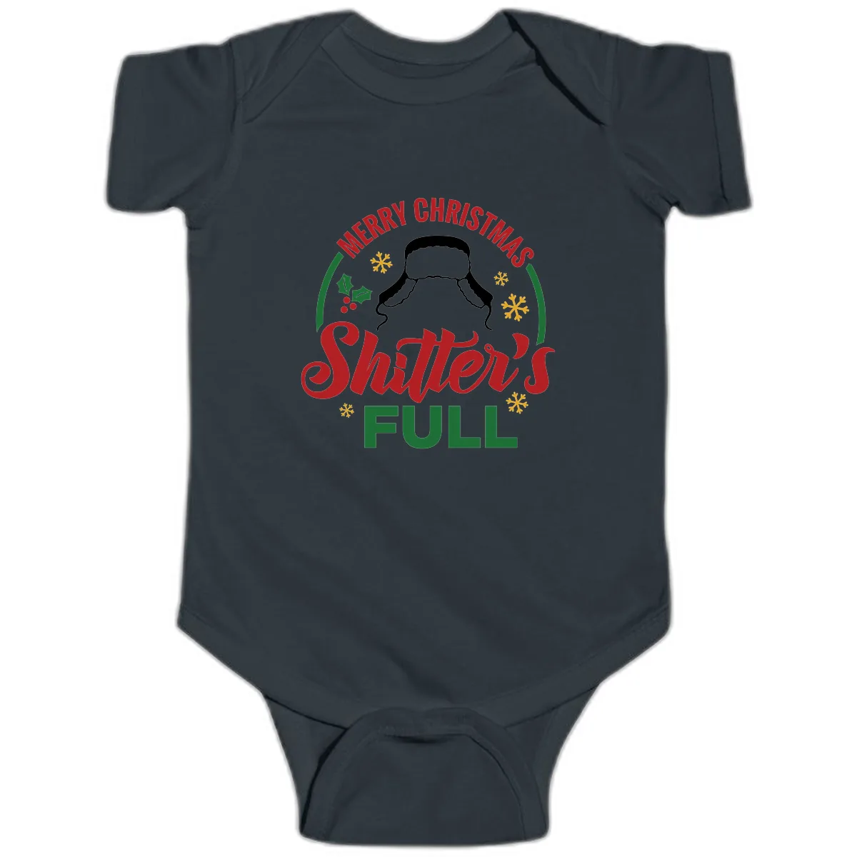 Christmas Shitter's Full Graphic Baby Onesie in Black